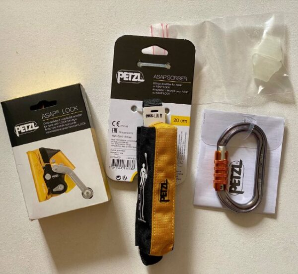 Комплект: страховочное устройство PETZL ASAP LOCK + SORBER 20 cm+ OK TL
